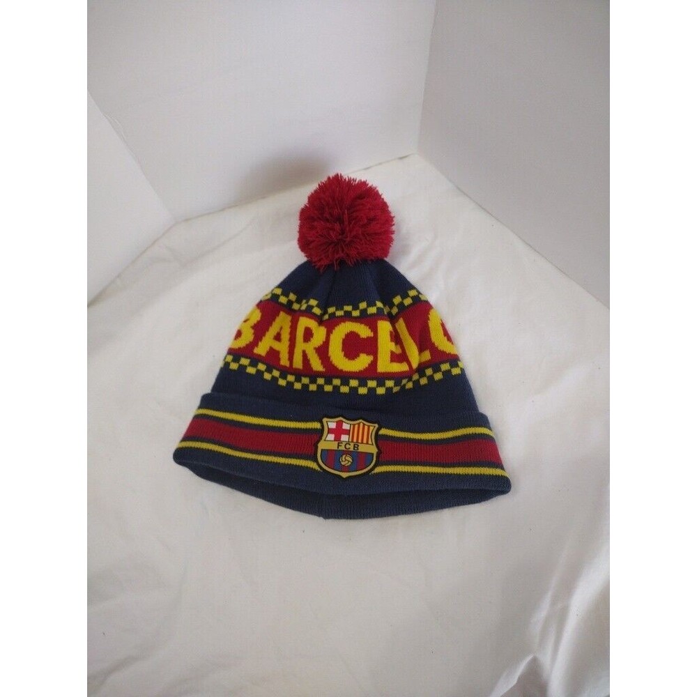 FC Barcelona Official Merchandise Football Soccer Beanie Hat Men's Blue/Red 6160
